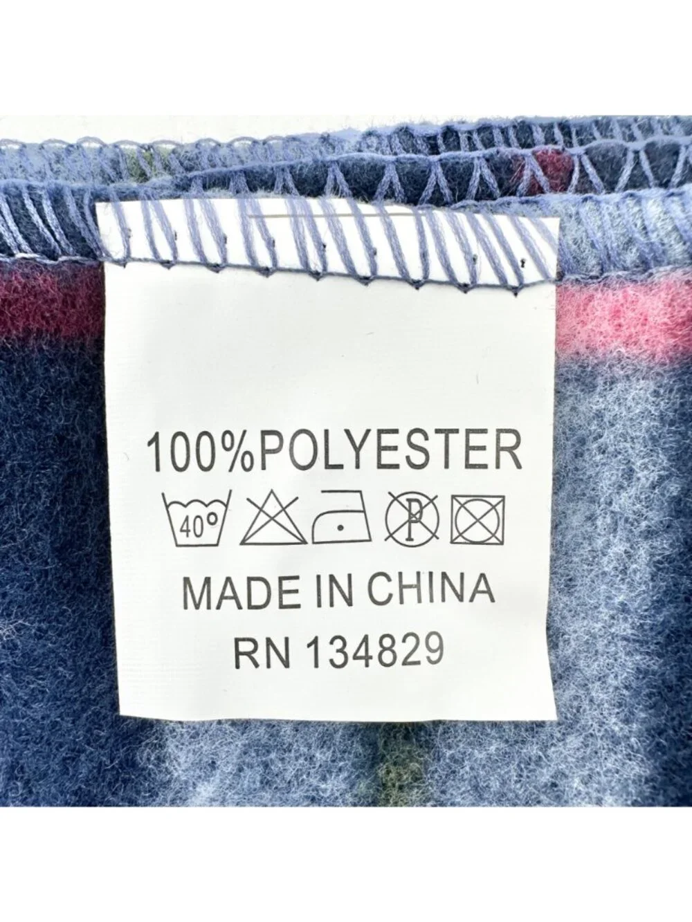 Plaid Fleece Scarf Blue Red White Tartan Pattern Soft Cozy Winter 56